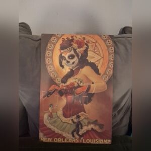 Day of the Dead Art Print On Wood